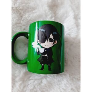 Black butler green coffee mug